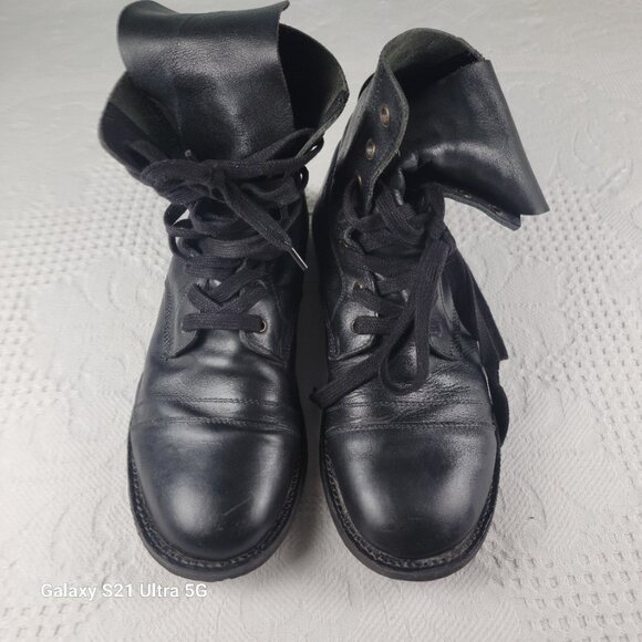 Bed Stu boots leather Cobbler Series men's US size 10 extra long tongue flap blk - Picture 2 of 8